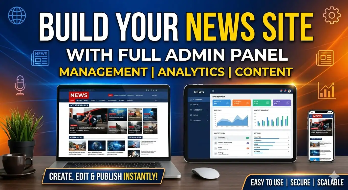 news/blog website source code